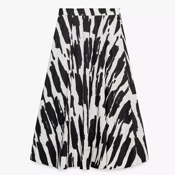 ZARA PRINTED MIDI SKIRT ZW COLLECTION - Picture 5 of 11